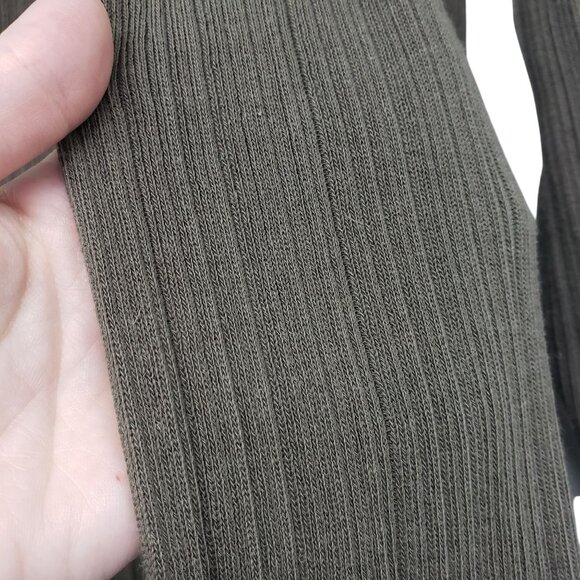 Margaret O'Leary Rib Knit Open Front Cardigan Sweater Gray Green Neutral XS - Picture 4 of 9